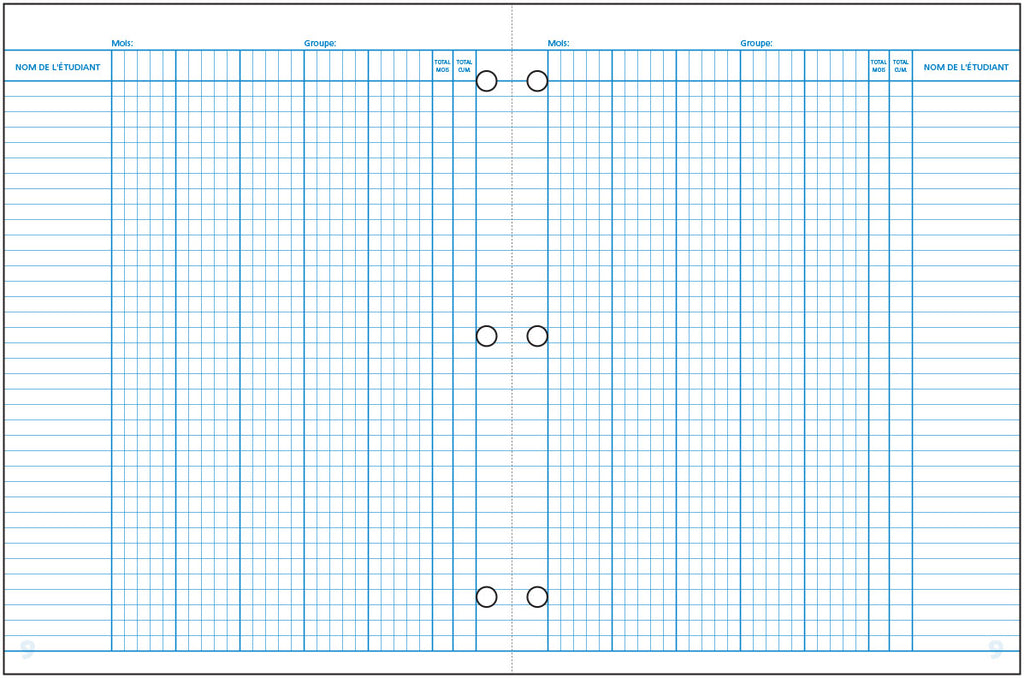 Standard school register notebook Écolo # 9 (French) – Papeterie Ecolo Plus