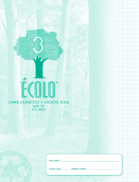 Standard quad notebook Écolo # 3, 100 pages